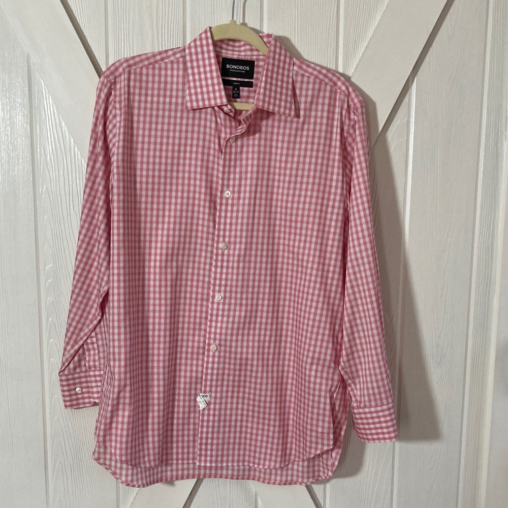 Bonobos Pink Gingham Men's Shirt